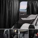 Car Privacy Curtains Set, Universal Fit Auto Blackout Curtains Baby Shades for Travel Camping Nap Sleeping in Car SUV Van (2 * Set of 3PCS Black)