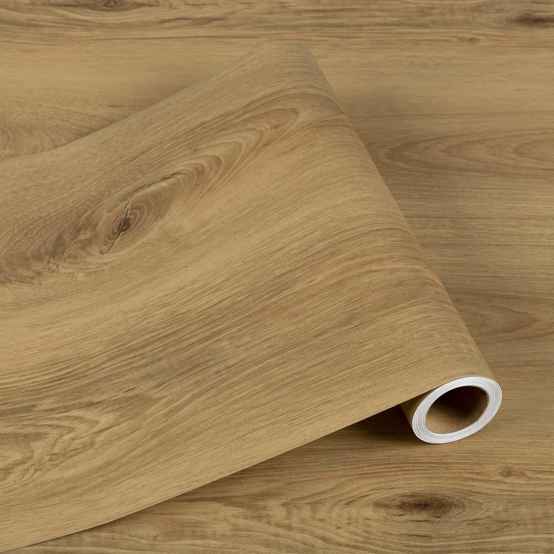Dureidos Peel and Stick Floor Tile - Wood Vinyl Flooring Roll Waterproof for Kitchen and Bathroom - 11.8in X 137.8in Self Adhesive Floor Tiles Removable (Yellow)