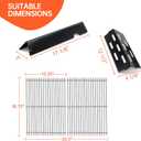 Porcelain-Enameled Grill Flavorizer Bar Heat Plates with 9MM Stainless Steel Cooking Grates Replacement Parts for Weber Genesis II 300 Series E-310 E-315 E-330 E-335 S-310 S-335 Grill Part Replaces