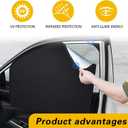 4 PCS Car Side Window Sun Shade, 24.40In x 18.89In x 12.99In Car Sun Protector, Interior Accessories, Universal for Cars, SUVs (Black)