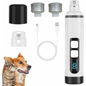 2025 Upgraded Silent Groom Pro Nail Grinder,2-Speed Dog Nail Trimmer with 2 Replacement Grinding Heads,Pet Paws Grooming Smoothing Tool for Cats and Dogs