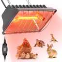 Chtoocy Chicken Coop Heat Lamp, 300W Brooder Heater for Chicks 9.84ft Cord UL Passed Carbon Fiber Bulbs Heater with Adjustable Hanging Height for Livestock Supplies Indoor Warmer,Gray