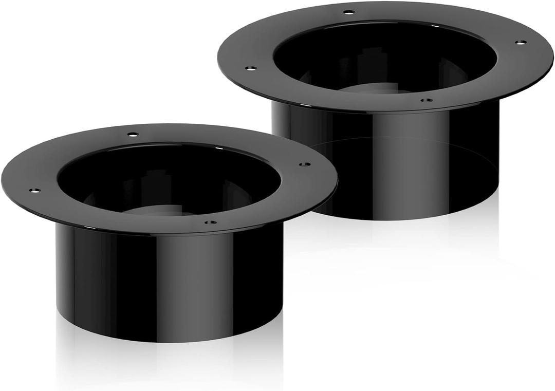 Hon&Guan 3 Inch Duct Connector, Plastic Duct Flange Vent Systems 3 Flange for Heating Cooling Ventilation Vent System-2PCS.