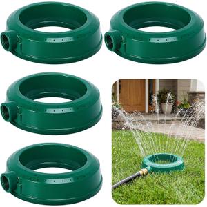 4 Pcs Lawn Circle Ring Sprinklers, Plastic Ring Sprinkler Base, Round Watering Spot Sprinklers for Outdoor Lawn Garden Yard Patio Irrigation System