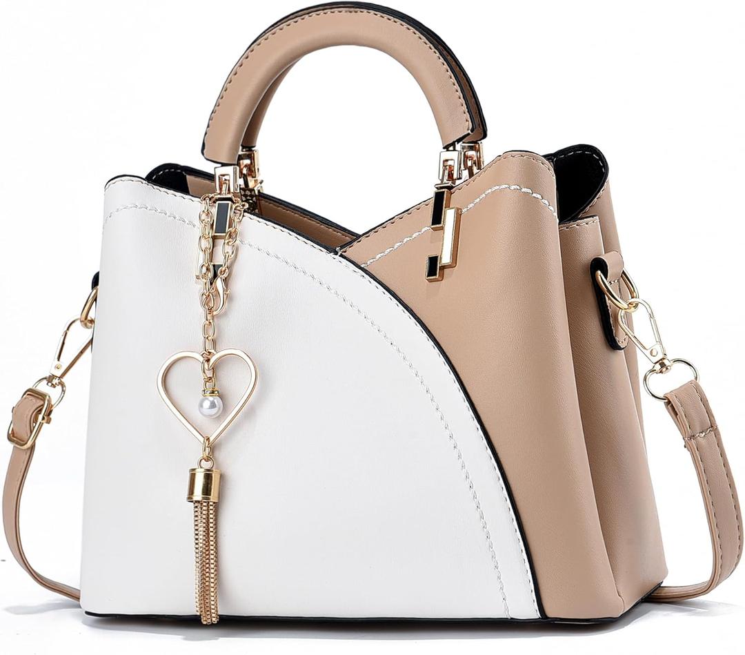 Xiaoyu Small Purses and Handbags for Women Fashion Crossbody Bag Lightweight Shoulder Bag Top Handle Satchel Purse (Khaki)