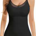 Lace V Neck Compression Tank Tops, M