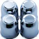 4 Push Through Chrome Wheel Center Caps for Trailer Wheel Rims 3.25" Center Bore