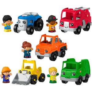 Fisher-Price Little People Toddler Playset Activity Vehicles Set with 10 Toys for Preschool Pretend Play Kids Ages 1+ Years
