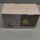 SALKING Essential Oil Diffuser, 100ml Small Aromatherapy Diffuser with Auto Shut-Off Function, Ultrasonic Diffusers for Essential Oils, Cool Mist Humidifier with Warm White Lights, for Office Home (White + Wooden Grain)