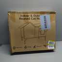 Extra Large Heated Cat House for Outside, Elevated Waterproof Outdoor Cat House Weatherproof for Winter, Insulated Outdoor Cat Shelter with Escape Doors and Heating Pad for Multiple Cats, Green