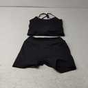 Women's Workout Sets 2 Piece Criss Cross Back Sport Bra with Yoga Shorts Large