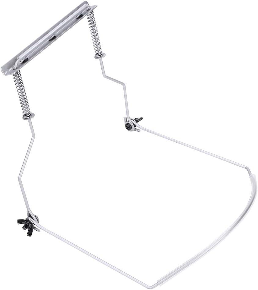 VGEBY Harmonica Neck Holder, 10 Holes, Silver, Metal + Rubber Tube, C Major Key, Comfortable Neck Brace, Hands