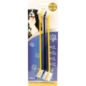 Pet Republique Dog Toothbrush Set of 3 – Dual Headed Dental Hygiene Brushes for Small to Large Dogs, Cats