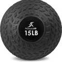 ProsourceFit Slam Medicine Balls 5, 10, 15, 20, 25, 30, 50lbs Smooth and Tread Textured Grip Dead Weight Balls for Strength and Conditioning Exercises, Cardio and Core Workouts 15LB