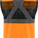 ZUJA Safety Vest High Visibility - ANSI/ISEA Standards Pockets and Mesh Lining Reflective Vest for Men & Women (Orange, S)