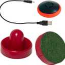 Rechargeable Hover Air Hockey Puck and Paddles, Hover Puck for Any Flat Surface, 2Pcs Air Hockey Strikers (red)