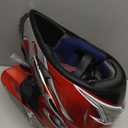 Adult Motocross Dirt Bike Helmet with Goggles, Gloves & Mask Dirt Bike ATV Helmet for Unisex-Adult Men Women Adjustable Sun Visor DOT/FMVSS-218 Off-Road Motorcycle Helmet UTV Helmet Downhill (Large, New Red Flame)