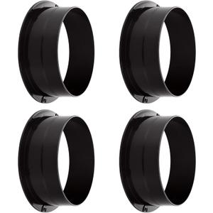 4 PCS 8 Inch (7.5 inch) Duct Connector Flange, Plastic Straight Pipe Flange, Ventilation Pipe Connector for Heating Cooling Ventilation HVAC System, Black, ABS Air Vent Duct Connector