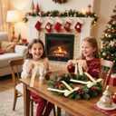 Artmag 24 Pcs Velvet Bows for Christmas Tree Rustic Bows Velvet Christmas Ornaments for Door Garland Wreath Gift Party Holiday Decoration (Width of 1 Inch,Beige)