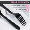 Black Plastic Forks, Disposable Forks Heavy Duty, Heat Resistant Disposable Cutlery for Parties, Picnics, and Everyday Use, Pack of 150
