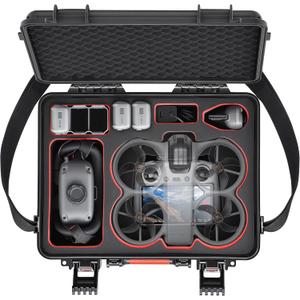 Waterproof Hard Case for DJI Avata 360 Combo, Shockproof Travel Storage Box with Custom Foam for Drone, RC2, G-N3 Goggles, Motion Controller, Charger Hub (Only Case), Single Layer
