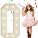 4FT Marquee Numbers, Large Light Up Numbers 0 for 10th 20th 30th Birthday Party Decorations, Giant Light Up Number for 2026 Graduation Prom Decor, 4 Feet Number 0 w/Lights DIY Kit