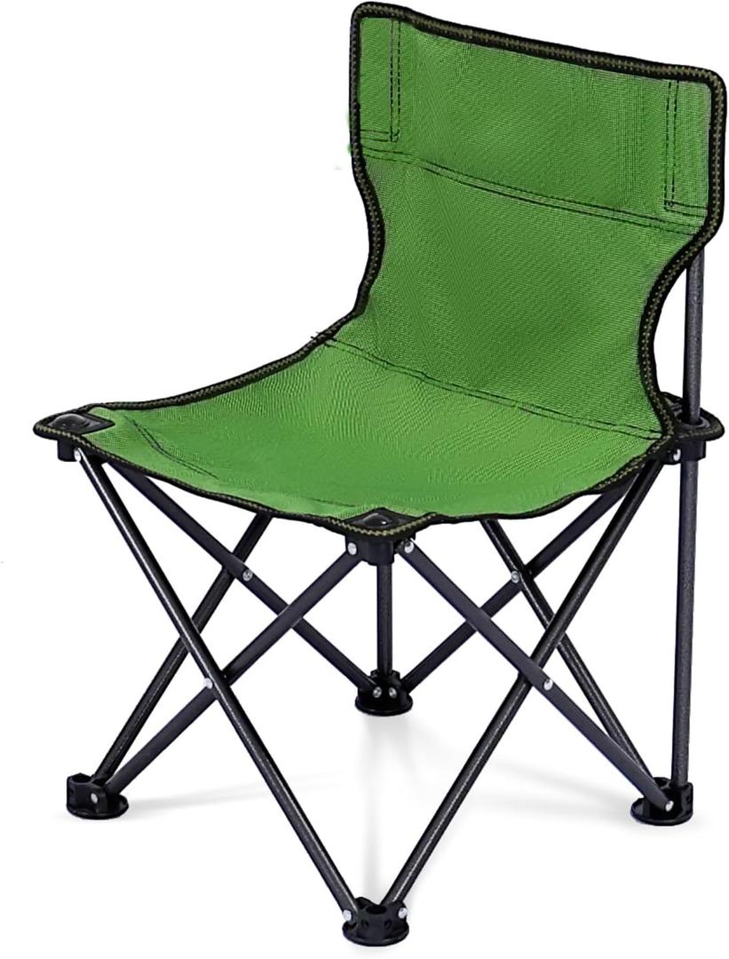 Byliable Kids Camping Chair, Kids Folding Chair for Outdoor, Lightweight Backpacking Chair, Armless Foldable Lawn Chair for Outdoor Camping Hiking Beach Sports and Picnic, Green, with Carry Bag