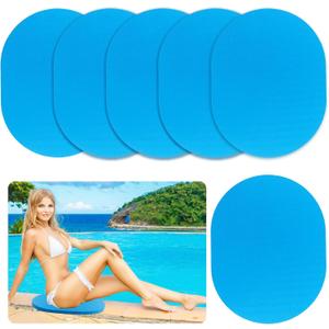 6 Pcs Poolside Seating Mat Seat Cushion, Soft Oval Foam Poolside Cushion for Edge of Pool, Portable Seat Mat for Side of Pool, Poolside Seat Pad for Above Ground Pools Lounging