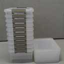 Citylife 1.3 QT 10 Pack Small Storage Bins Plastic Storage Container Stackable Box with Lids for Organizing, Clear White