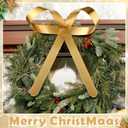 Daifunli 1 Pcs Large Christmas Metal Bow Tree Topper Ornaments with Clip Christmas Bow Decoration for Xmas Tree Topper Garland Wreath Indoor Outdoor Decor, 10 x 8 Inches(Classic,Gold)