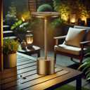Cordless Table Lamp,Rechargeable 6000mAh Battery Operated Portable Light, 3 Color Stepless Dimmable Battery Table Lamps, LED Table Light for/Restaurant/Outdoor/Patio(Bronze)