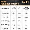 Frienda 50 ft x 1-1/2" ID Pond Pump Tubing Non Kink Water Hose Flexible Corrugated PVC Water Pipe for Garden Pond Waterfall