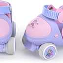 Kids Children's Adjustable Quad Roller Skates Wheels Lock Boys Girls Roller Skate for Beginners Toddlers Baby Age 2-6 Years Old (Elf Violet)
