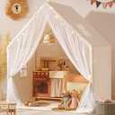 Tiny Land Kids Play Tent, Kids Tent for Girls and Boys, Indoor Playhouse for Toddlers, Large Play House | Reading Nook (Lace Play Tent)