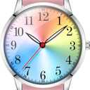 Letoff Women Girl Analog Fashion Watch, Colourful Dial with Arabic Numerals, Silicone Band, 30M Water Resistant