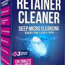 Breelex Denture Cleaning Tablets - 120 Count, Pack of 1-4-Month Supply & Denture Care - All-Purpose Retainer Cleaner Tablets - Gentle Formula for Mouth Guard Cleaner