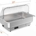 GarveeHome Chafing Dish Electric Buffet Set,9 QT Stainless Steel Food Servers and Warmers with Temperature Control for Wedding and Parties