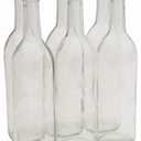 North Mountain Supply - W5CL6 750ml Glass Bordeaux Bottle Flat-Bottomed Cork Finish - Case of 3 (W5 Clear/Flint)