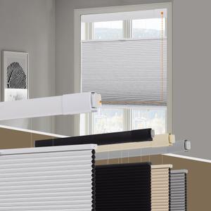 Persilux No Drill Blackout Cellular Shades for Windows,White,49.5"w x 64"h