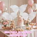 3 Pcs Butterfly Decorations Mariposas Grandes para Decoracion, 3D Hanging Big Butterflies Decor 19 Inch for Baby Shower Women Birthday Decorations Flowers Garden Wall Wedding Decor(White,Purple,Pink)
