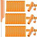 WILLBOND 36 Pieces Cold Wave Rod Hair Perm Rods Hair Rollers Perming Curlers with Steel Rat Tail Comb for Hairdressing Styling