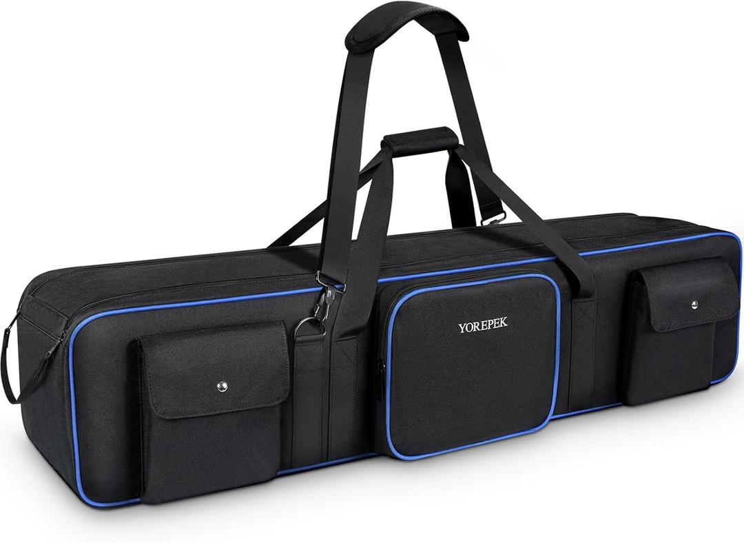 YOREPEK Tripod Carrying Case Bag 50.5", Resistant Light Stand Bag with 2 Removable Padding, Photo Studio Equipment Case for Tripods, Monopods, Speaker Stands, Umbrellas, Gear, Mic Stand, Tent Pole