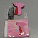 Stitch Gun for Clothes - Includes 6 Fine Needles, 1000 White & 1000 Black Fasteners, Handheld Stitch Gun - Quick Clothing Fixer, Tag Gun for Clothes (Pink Red)