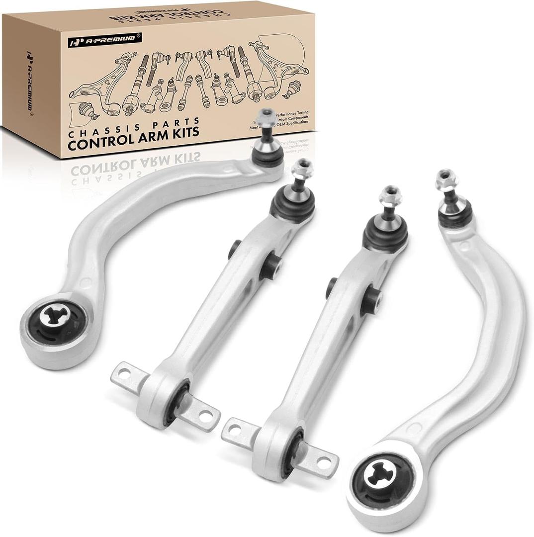 A-Premium Set of 4, Front Forward and Rearward Lower Control Arm Kit, with Ball Joint & Bushing, Compatible with Tesla Model Y 2020 2021 2022 2023