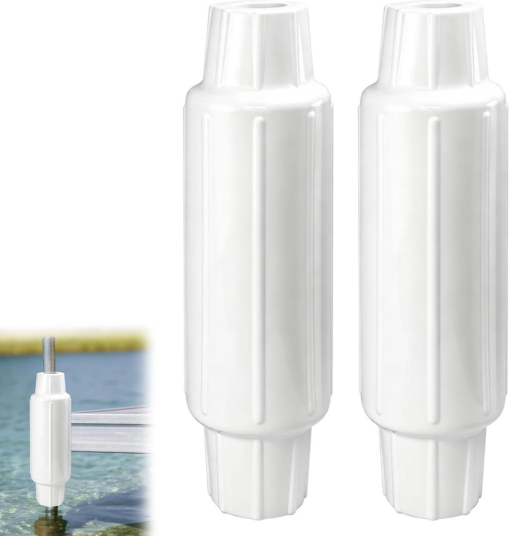 Dock Fender Bumper for Post, Boat Dock Bumpers Slide-Over Post Pole, Slip-On Dock Leg Pipes and Mounting Brackets, Vertical Protection Dock Guards, Soft UV-Resistant Marine-Grade Vinyl, 22.44 Inch Length
