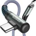 AINOPE USB C Cable 60W 4-Pack 3.3FT+3.3FT+6.6FT+10FT Nylon Braided USB C to USB C Cable Type C Charger Fast Charging Right Angle USBC Cable Charger Cord for iPhone 16 Pro Max 15 Plus Samsung S24 Grey