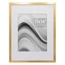 Boarding 11x14 Picture Frame,Display 8x10 photo with Mat or 11x14 picture without,Photo Frame for Wall Hanging Display,Gold, 3 Pack