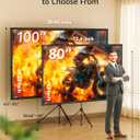 Projector Screen with Stand - 100" Indoor/Outdoor 16:9, 4K HD PVC Screen with 1.5 Gain, 2IN1 for Backyard Theater & Wall Hanging, Includes Carry Bag