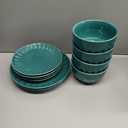 Mason Craft & More 10 Pack Stoneware Cfe Teal Dinnerware Set