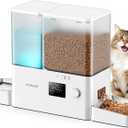oneisall Automatic Cat Feeder and Water Dispenser, Cat Food Dispenser 36Cups/8.5L, 2-in-1 Large Capacity 5L Cat Feeder and 3.5L Gravity Water Dispenser for Pets, Timed Cat Feeder for Dry Food